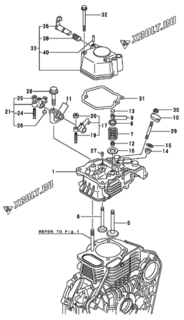  Двигатель Yanmar L90AE-DYC, узел -  Головка блока цилиндров (ГБЦ) 