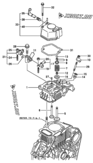  Двигатель Yanmar L100AE-DEYC, узел -  Головка блока цилиндров (ГБЦ) 