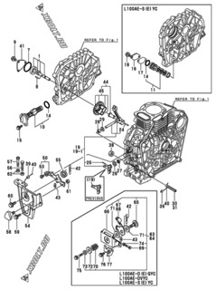  Двигатель Yanmar L100AES(E)YC, узел -  Масляный насос 