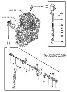  Двигатель Yanmar L100AE-DVYC, узел -  Топливный насос высокого давления (ТНВД) 