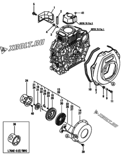  Двигатель Yanmar L70AE-SETMYC, узел -  Пусковое устройство 