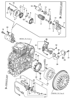  Двигатель Yanmar L90AEDETMRYC, узел -  Стартер 