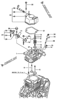  Двигатель Yanmar L100AES(E)TM, узел -  Головка блока цилиндров (ГБЦ) 