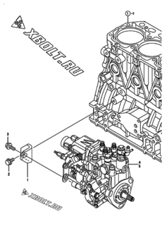  Двигатель Yanmar 3TNV88-DSA3, узел -  Топливный насос высокого давления (ТНВД) 