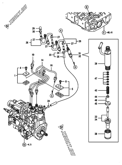  Форсунка двигателя Yanmar 3TNV88-DSA3