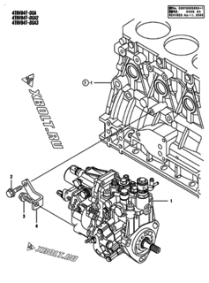  Двигатель Yanmar 4TNV84T-DSA, узел -  Топливный насос высокого давления (ТНВД) 