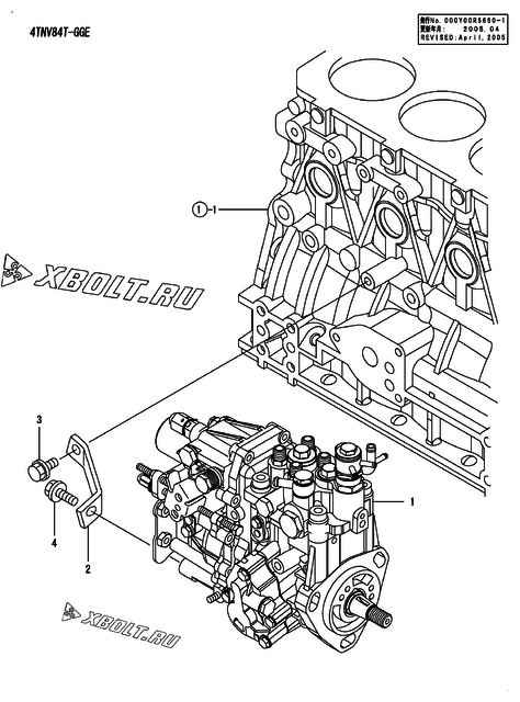  Топливный насос высокого давления (ТНВД) двигателя Yanmar 4TNV84T-GGE