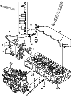  Двигатель Yanmar 4TNV84T-DSA2, узел -  Форсунка 