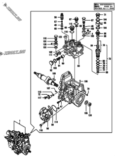  Двигатель Yanmar 4TNV84T-DSA2, узел -  Топливный насос высокого давления (ТНВД) 
