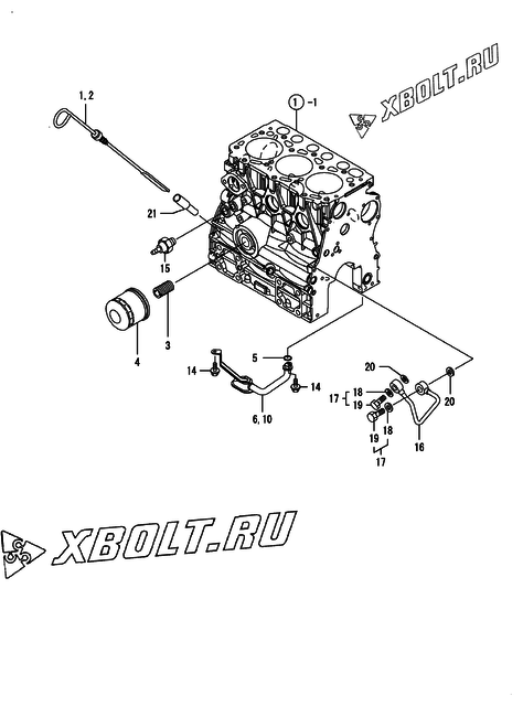  Система смазки двигателя Yanmar 3TNV70-NBK