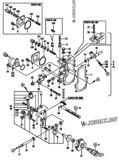  Двигатель Yanmar 3TNV70-NBK, узел -  Регулятор оборотов 