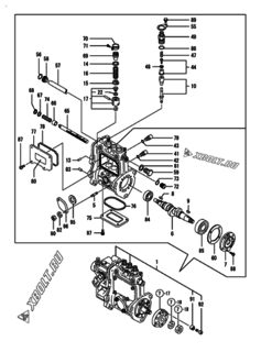  Двигатель Yanmar 3TNV76-NBK, узел -  Топливный насос высокого давления (ТНВД) 