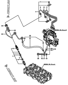  Двигатель Yanmar 3TNV76-CSAT, узел -  Форсунка 