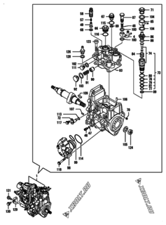  Двигатель Yanmar 3TNV82A-XWL, узел -  Топливный насос высокого давления (ТНВД) 