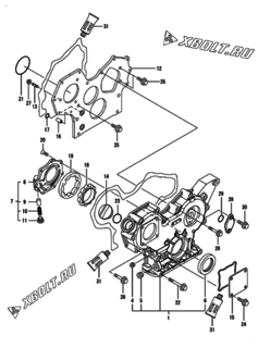  Двигатель Yanmar 3TNV84-XWL, узел -  Корпус редуктора 