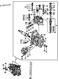  Двигатель Yanmar 4TNV84T-XWL, узел -  Топливный насос высокого давления (ТНВД) 