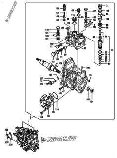  Двигатель Yanmar 4TNV88-XWL, узел -  Топливный насос высокого давления (ТНВД) 
