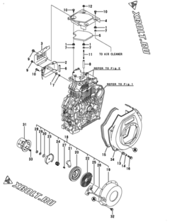  Двигатель Yanmar L100V6CF1T1AA, узел -  Пусковое устройство 