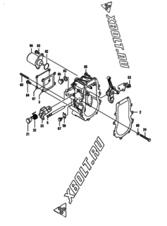  Двигатель Yanmar 3TNV82A-NBK, узел -  Регулятор оборотов 