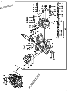  Двигатель Yanmar 4TNV88-NBK, узел -  Топливный насос высокого давления (ТНВД) 