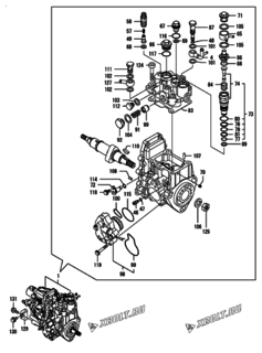  Двигатель Yanmar 3TNV84-NU1, узел -  Топливный насос высокого давления (ТНВД) 