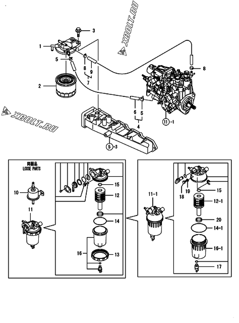  Топливопровод двигателя Yanmar 4TNV84-GGE
