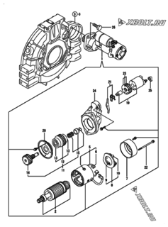  Двигатель Yanmar 4TNV94L-SBK, узел -  Стартер 