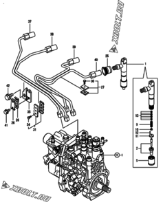  Двигатель Yanmar 4TNV94L-NU2, узел -  Форсунка 