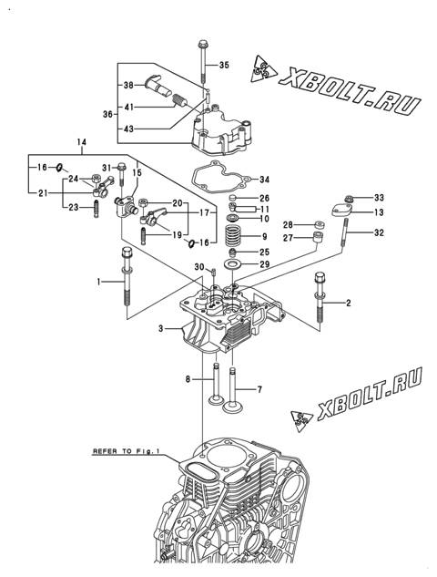  Головка блока цилиндров (ГБЦ) двигателя Yanmar L100V6CA1T1AA
