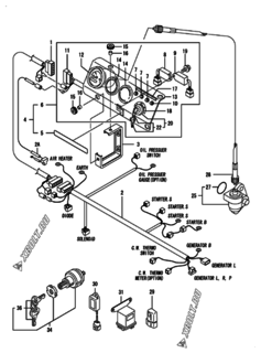  Двигатель Yanmar 4TNV98-IGEP, узел -  Электродетали 