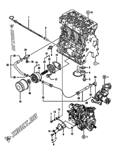  Двигатель Yanmar 3TNV88-DSAP, узел -  Система смазки 
