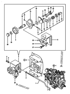  Двигатель Yanmar 4TNV88-DSAP, узел -  Блок управления двигателем 