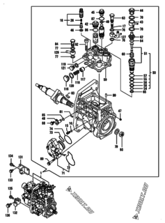  Двигатель Yanmar 4TNV98-NSAP, узел -  Топливный насос высокого давления (ТНВД) 