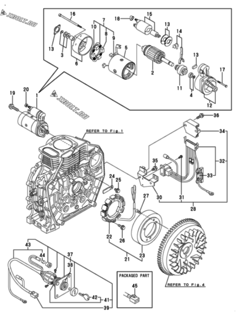  Двигатель Yanmar L70N6CA1T1AA, узел -  Стартер и генератор 