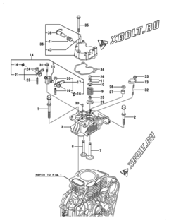  Двигатель Yanmar L100N6DA1F1AA, узел -  Головка блока цилиндров (ГБЦ) 