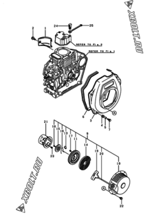  Двигатель Yanmar L48V6MF1F1AA, узел -  Пусковое устройство 