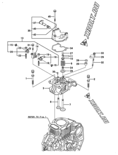  Двигатель Yanmar L70V6EF1C1AA, узел -  Головка блока цилиндров (ГБЦ) 