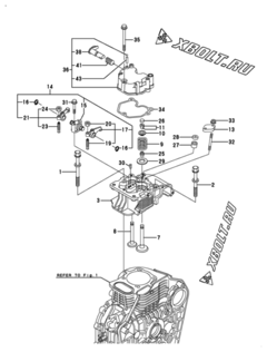  Двигатель Yanmar L100V6EJ1C1FAS1, узел -  Головка блока цилиндров (ГБЦ) 