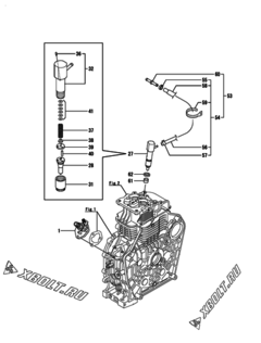  Двигатель Yanmar L100V6EJ1C1FAS1, узел -  Топливный насос высокого давления (ТНВД) и форсунка 