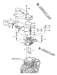  Двигатель Yanmar L100V6DA1F1AA, узел -  Головка блока цилиндров (ГБЦ) 