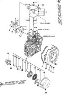  Двигатель Yanmar L100V6DA1F1AA, узел -  Пусковое устройство 