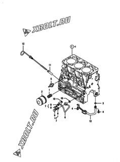  Двигатель Yanmar 3TNV76-CSAP, узел -  Система смазки 