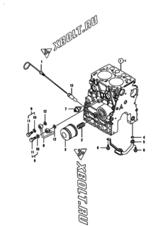  Двигатель Yanmar 2TNV70-KAP, узел -  Система смазки 