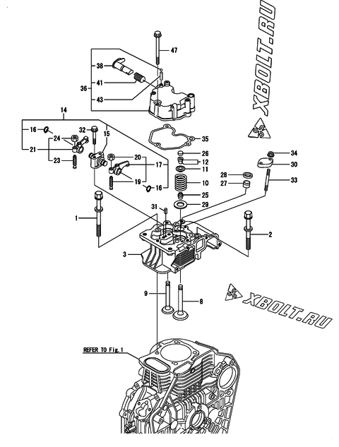  Головка блока цилиндров (ГБЦ) двигателя Yanmar L100N6-MTMR