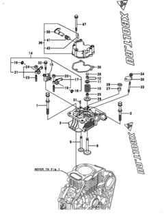  Двигатель Yanmar L100N6-MTM, узел -  Головка блока цилиндров (ГБЦ) 