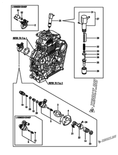  Двигатель Yanmar L100N5EB1C5HAEP, узел -  Топливный насос высокого давления (ТНВД) и форсунка 