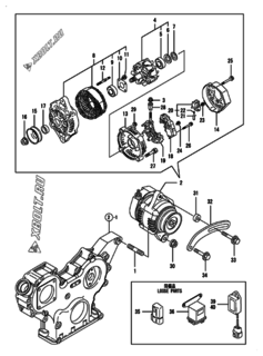  Двигатель Yanmar 3TNV88-BKMW, узел -  Генератор 