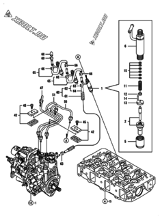  Двигатель Yanmar 3TNV88-BDSA02, узел -  Форсунка 