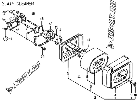  Воздушный фильтр двигателя Yanmar L100AE-D