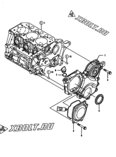  Двигатель Yanmar 3TNM68-AMW, узел -  Корпус редуктора 